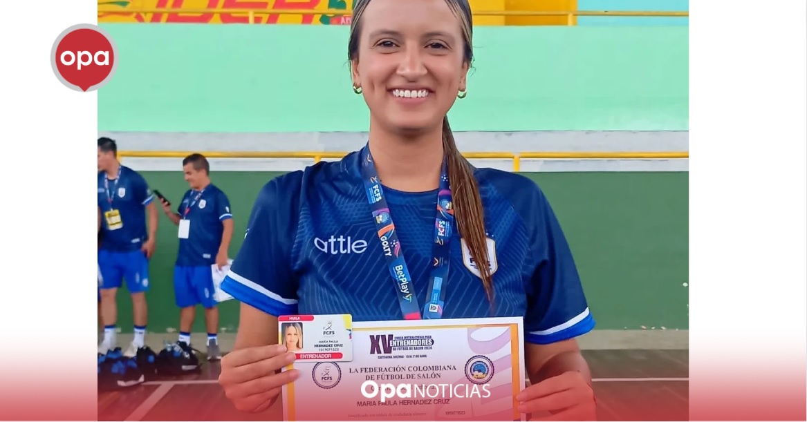¡Historia en el fútbol de salón! María Paula Hernández, la primera mujer certificada como entrenadora en el Huila
